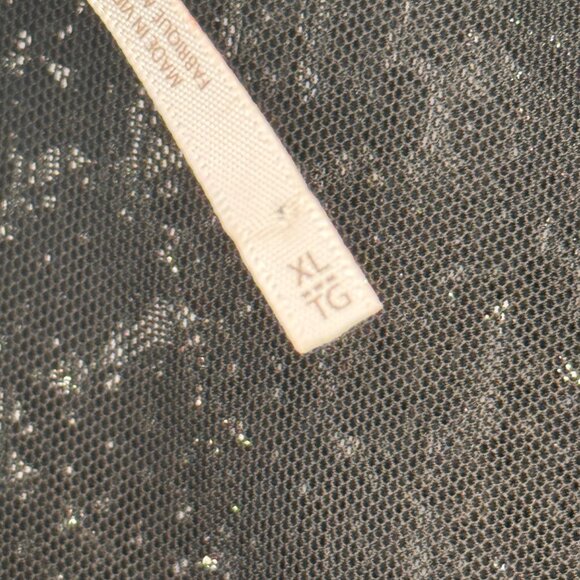 Free People moonstruck Sequin Long Sleeve Blouse  Open Back bell sleeve size XL - Picture 3 of 10